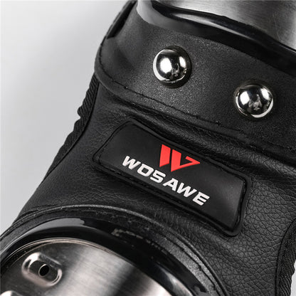 WOSAWE BC341 1 Pair Stainless Steel Motorcycle Knee Pads Protector Hockey Sports Protection Support Breathable Knee Brace