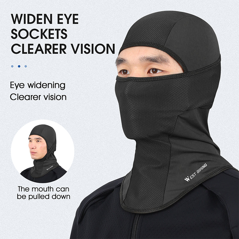 WEST BIKING YP0201316 Outdoor Cycling Fishing Ice Silk Balaclava Breathable Mesh Face Cover Sun Protection Elastic Neck Gaiter Scarf