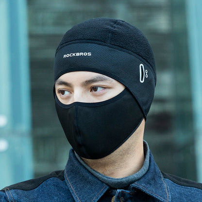 ROCKBROS LF8308 Winter Cap Bike Balaclava Bicycle Cap Glasses Hole Bandana Sports Running Headband Windproof Face Mask