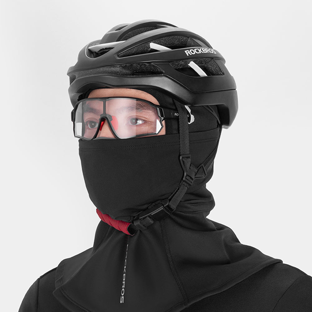 ROCKBROS 13420046001 Windproof Motorcycle Cycling Head Scarf Winter Fleece Lined Balaclava Long Face Mask with Replaceable Filter