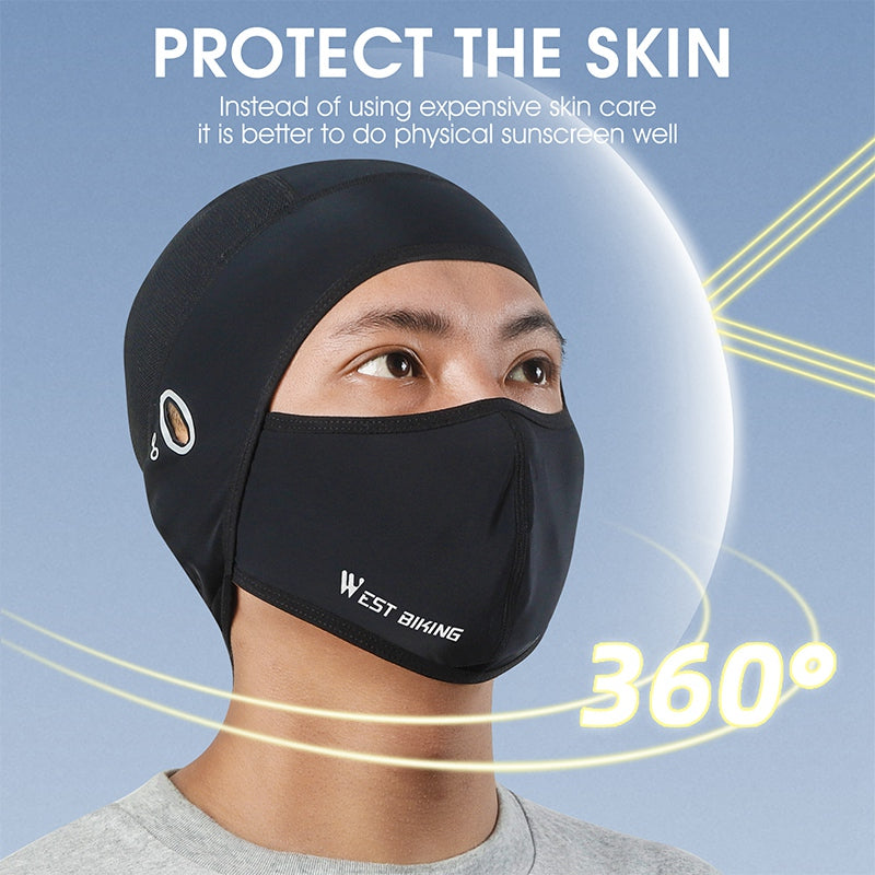 WEST BIKING YP0201329 Summer Cycling Cooling Ice Silk Head Cap Motorbike Bicycle Breathable Face Mask