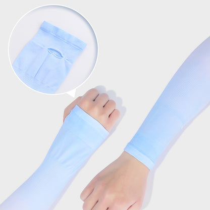 GOLOVEJOY HB21 One Pair UV Protection Arm Sleeves Cycling Cooling Gloves Gradient Color Compression Long Arm Cover