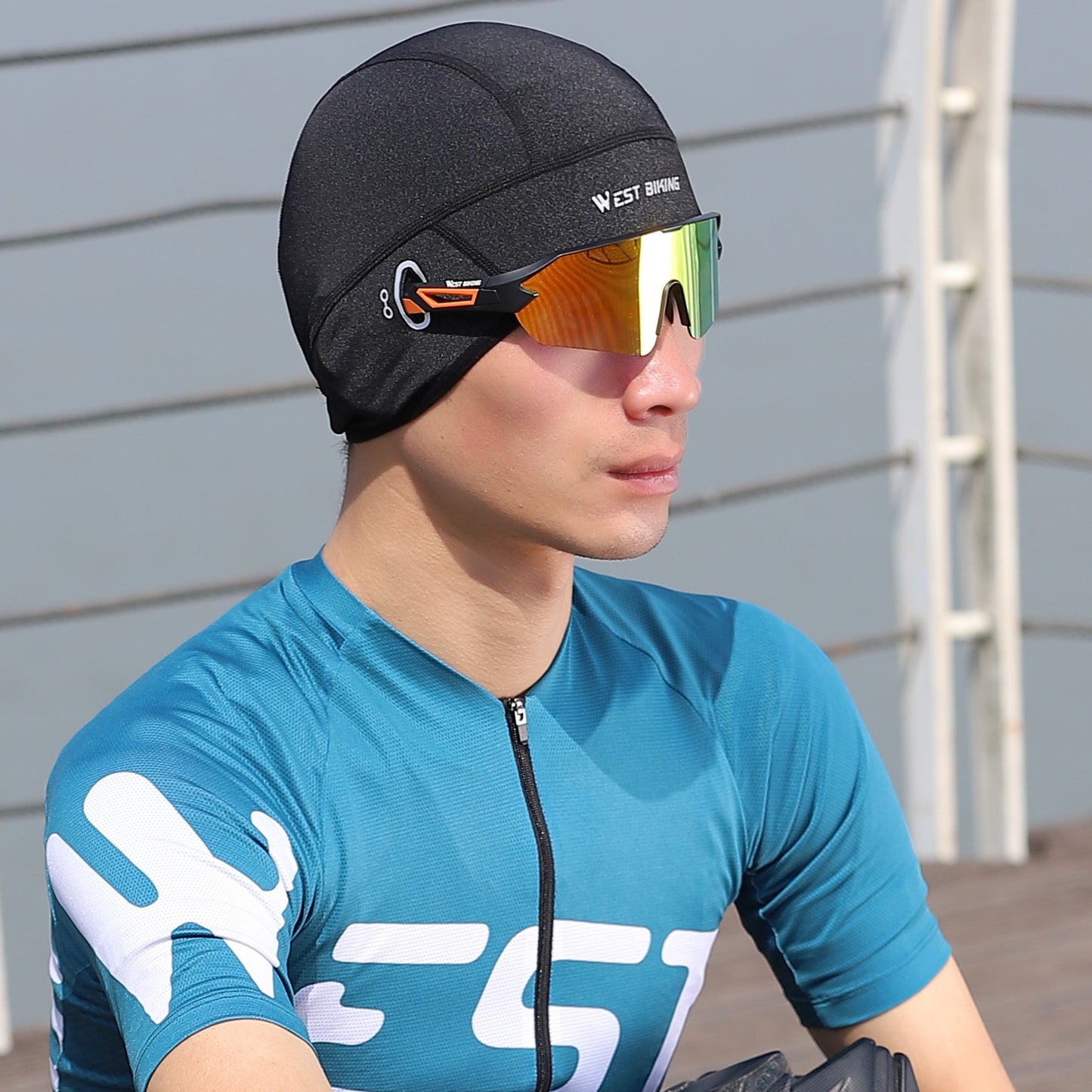 WEST BIKING YP0201363 Summer Cycling Ice Silk Cooling Cap UV Protection Breathable Helmet Liner Hat