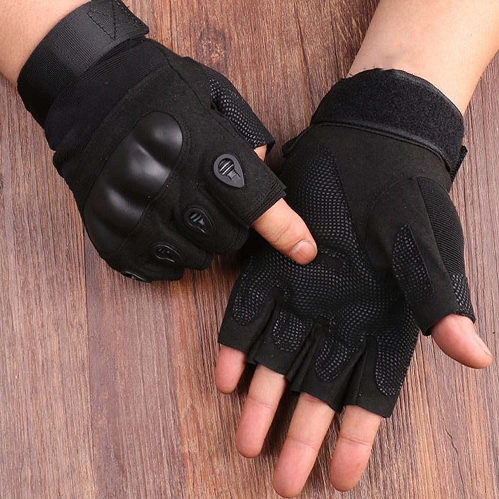 One Pair Cycling Gloves Mountain Bike Gloves with Hard Shell Outdoor Half Finger Workout Gloves Cycling Equipment