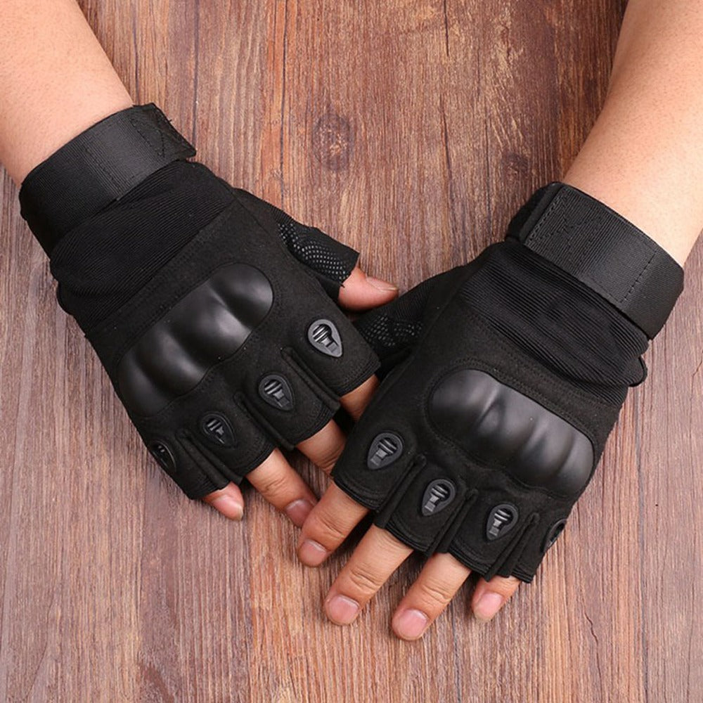 One Pair Cycling Gloves Mountain Bike Gloves with Hard Shell Outdoor Half Finger Workout Gloves Cycling Equipment