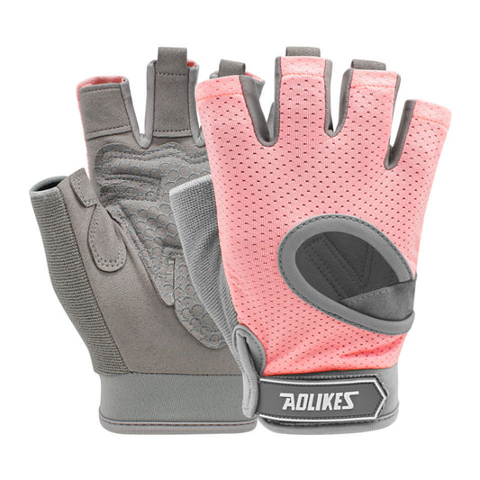 AOLIKES HS-119 1 Pair Sport Fitness Cycling Half Finger Gloves Shock-absorbing Anti-skid Breathable Bicycle Gloves