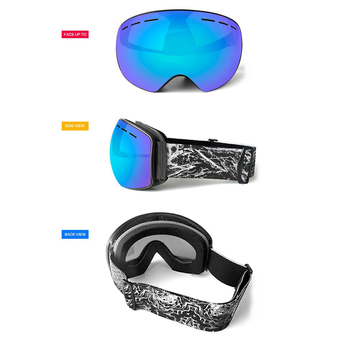 OBAOLAY H019 Double Layer Anti-fog Ski Goggles Windproof Sandproof Ski Glasses with Storage Box