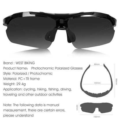 WEST BIKING YP0703137 Motorcycle Bike Riding Glasses Anti-UV Lens Powersports Sunglasses Goggles