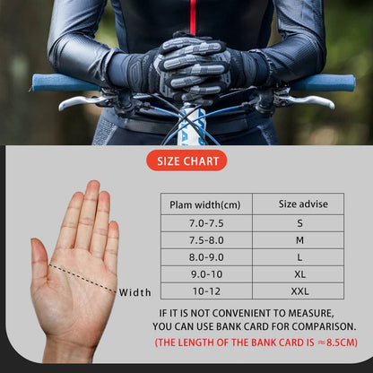 ROCKBROS S210BK One Pair Full Finger SBR 6mm Thickened Pad Shockproof Outdoor Bicycle Gloves