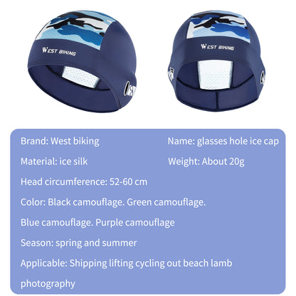 WEST BIKING YP0201295 Cycling Cap Summer Anti-UV MTB Road Bike Motorcycle Helmet Liner Ice Silk Breathable Sport Headwear