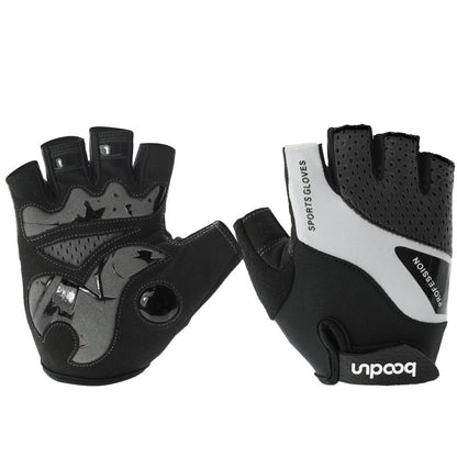 BOODUN 1024 Anti-Slip Breathable Half Finger Cycling Gloves Shock-Absorbed Road Bike Gloves Finger Padded Cycling Accessory