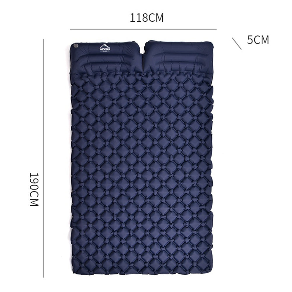 WIDESEA WSCM-005 Double Person Inflatable Camping Mattress Folding Camping Air Bed Picnic Pillow Blanket with Storage Bag