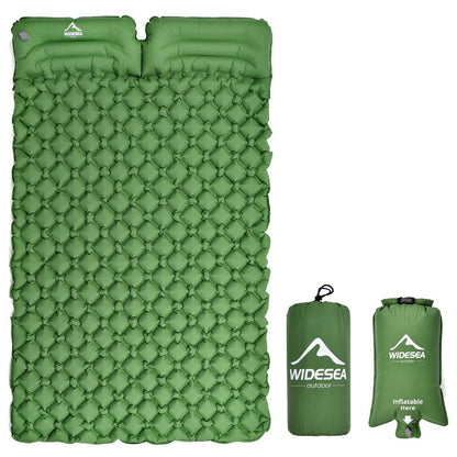 WIDESEA WSCM-005 Outdoor Camping Double Person Inflatable Mattress Folding Air Bed Picnic Pillow Blanket with Air Bag