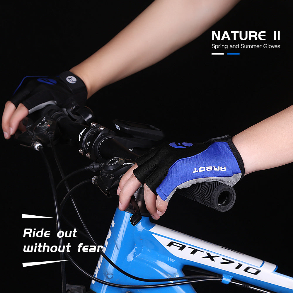 A0040 1 Pair Outdoor Cycling Half Finger Gloves Shock-absorbing Anti-skid Breathable Bicycle Gloves