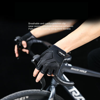 KYNCILOR A0028 1 Pair Cycling Fitness Half Finger Gloves Liquid Silicone Shock-absorbing Breathable Bicycle Gloves