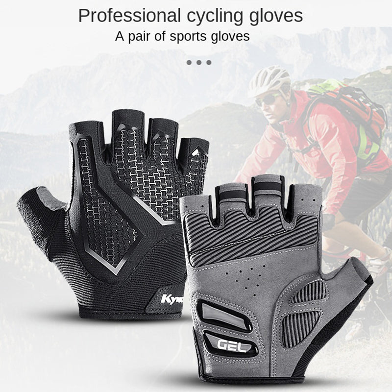 KYNCILOR A0028 1 Pair Cycling Fitness Half Finger Gloves Liquid Silicone Shock-absorbing Breathable Bicycle Gloves