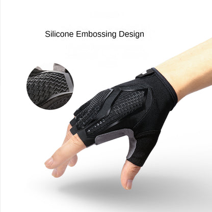 KYNCILOR A0028 1 Pair Cycling Fitness Half Finger Gloves Liquid Silicone Shock-absorbing Breathable Bicycle Gloves