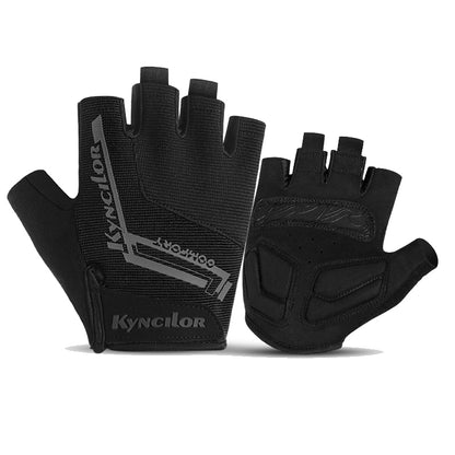 KYNCILOR A0027 1 Pair Anti-skid Breathable Cycling Gloves SBR+Fabric Bicycle Half Finger Gloves