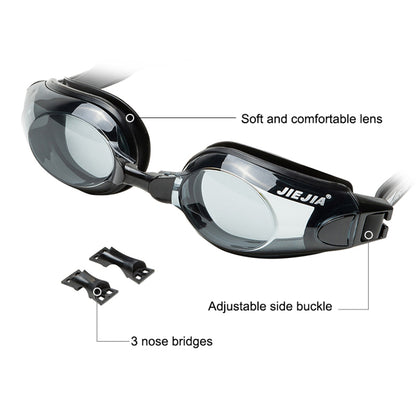 JIEJIA AH100 Adult Swimming Goggles Waterproof HD Glasses Anti-Fog Eyeglasses