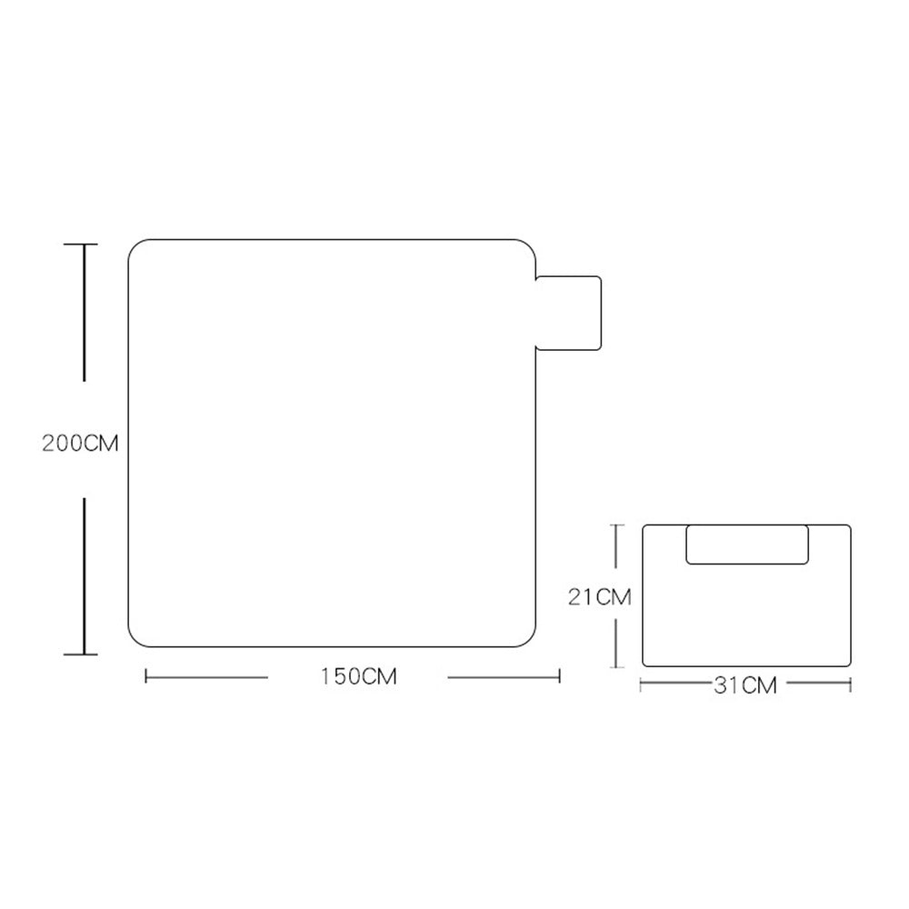 LEVORYEOU LR-987774 200*150cm Portable Outdoor Camping Picnic Mat Foldable Waterproof Lawn Mat