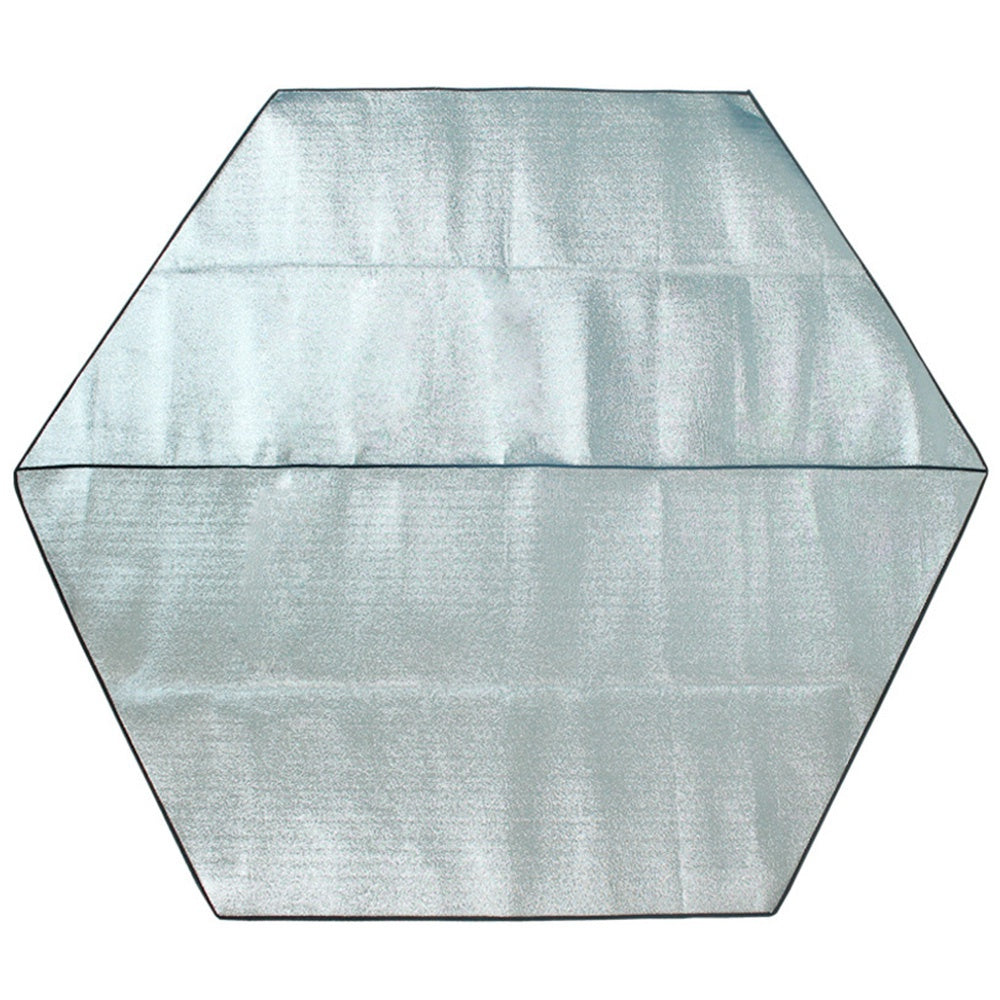 LEVORYEOU TNM-86423 220*198cm Waterproof Tent Mat Double-Sided Aluminum Foil Tarpaulin Hexagonal Moisture-proof Mat