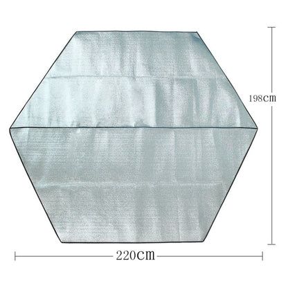 LEVORYEOU TNM-86423 220*198cm Waterproof Tent Mat Double-Sided Aluminum Foil Tarpaulin Hexagonal Moisture-proof Mat