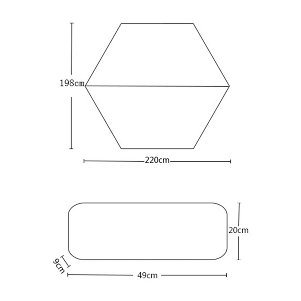 LEVORYEOU TNM-86423 220*198cm Waterproof Tent Mat Double-Sided Aluminum Foil Tarpaulin Hexagonal Moisture-proof Mat