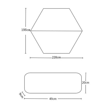 LEVORYEOU TNM-86423 220*198cm Waterproof Tent Mat Double-Sided Aluminum Foil Tarpaulin Hexagonal Moisture-proof Mat