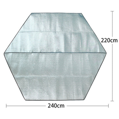 LEVORYEOU TNM-86423 240*220cm Outdoor Camping Backpacking Tent Mat Double-Sided Aluminum Foil Tarpaulin Hexagonal Moisture-proof Mat