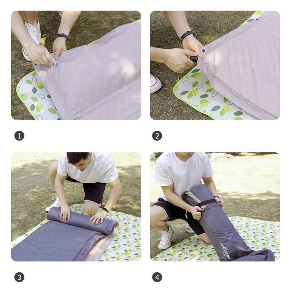 LEVORYEOU QD-8718 Outdoor Camping Automatic Inflatable Cushion Double Person Air Mat with Pillow, 192*132*3cm