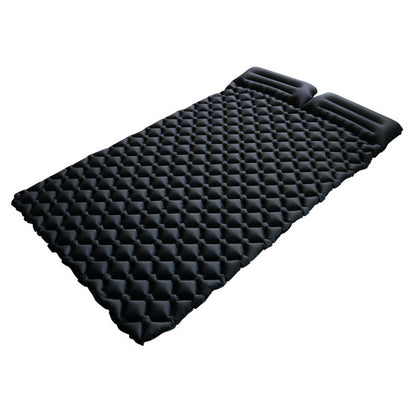 GM-DAM01 Double Person Rhombus Air Mat Sleeping Cushion Inflatable Mattress for Outdoor Camping Hiking (with Pillow)