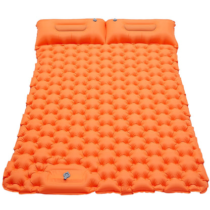 Portable 2 Person Camping Mat Foot Stepping Inflation Air Mattress Waterproof Sleeping Pad with Pillow