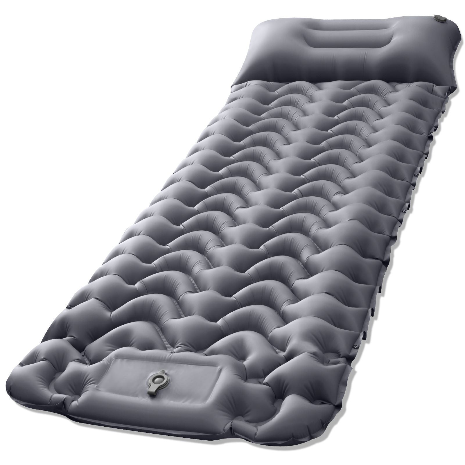 Wave Shape Design Outdoor Camping Mat Foot Stepping Inflation Portable Waterproof Air Mattress with Pillow