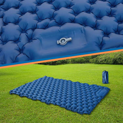 Portable Outdoor Camping Mat Air Mattress with Pillow Foot Stepping Inflation Waterproof Backpacking Sleeping Pad