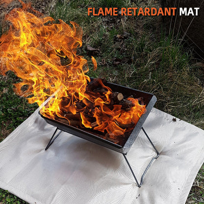 CLS Mini 30x30cm Outdoor BBQ Fireproof Cloth Camping Picnic Barbecue Fiberglass Heat Insulation Pad Flame Retardant Mat