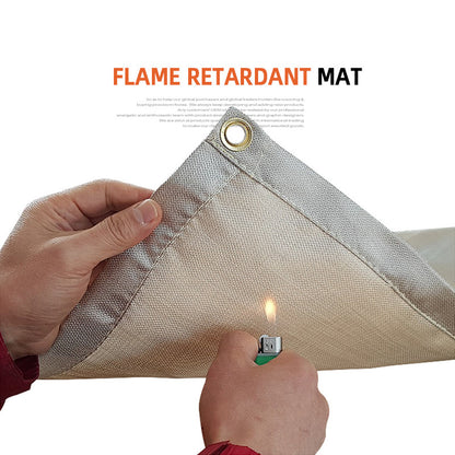 CLS Mini 30x30cm Outdoor BBQ Fireproof Cloth Camping Picnic Barbecue Fiberglass Heat Insulation Pad Flame Retardant Mat