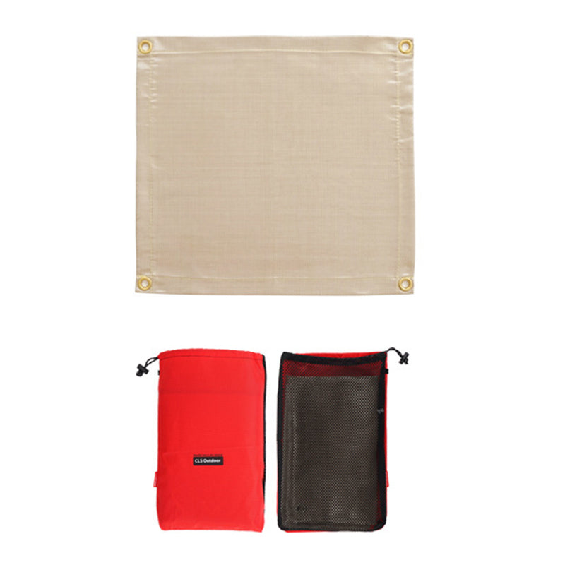 CLS Size S 46x44cm Outdoor BBQ Fireproof Cloth Fiberglass Heat Insulation Pad Camping Picnic Barbecue Flame Retardant Mat