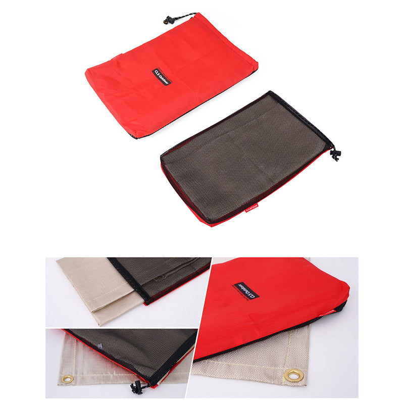 CLS Size S 46x44cm Outdoor BBQ Fireproof Cloth Fiberglass Heat Insulation Pad Camping Picnic Barbecue Flame Retardant Mat