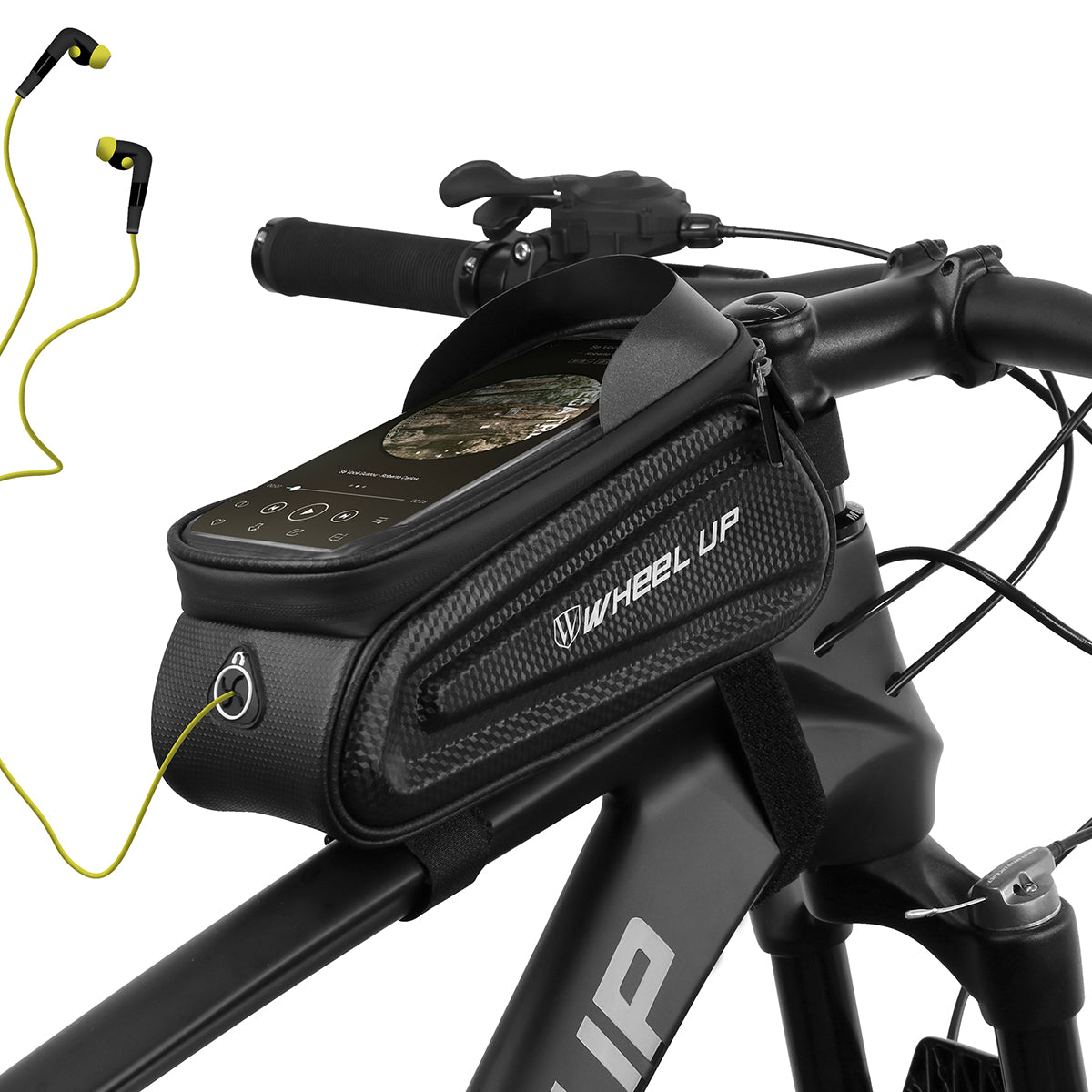 WHEEL UP Cycling Bag Waterproof Saddle Bag Touch Screen 7.0" Phone Case with Earphone Hole