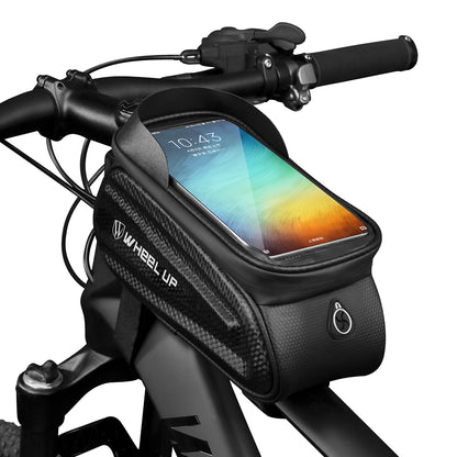 WHEEL UP Cycling Bag Waterproof Saddle Bag Touch Screen 7.0" Phone Case with Earphone Hole