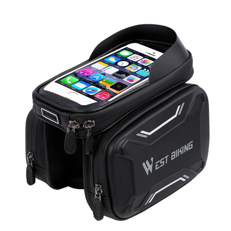 WEST BIKING Bicycle Front Frame Bag Cycling Waterproof Screen Touch Top Tube Phone Bag