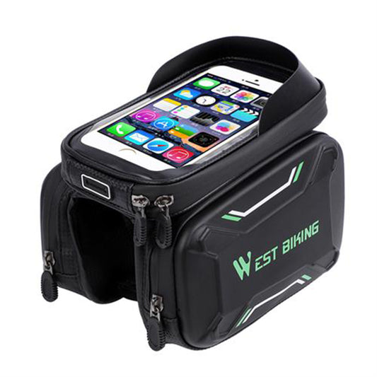 WEST BIKING Bicycle Front Frame Bag Cycling Waterproof Screen Touch Top Tube Phone Bag