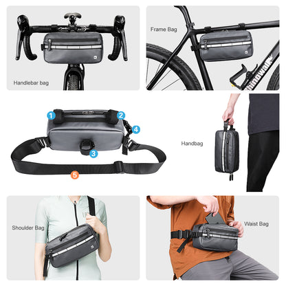 RHINOWALK Multifunctional Handlebar Bike Bag Bicycle Front Bag Shoulder Bag Waist Bag