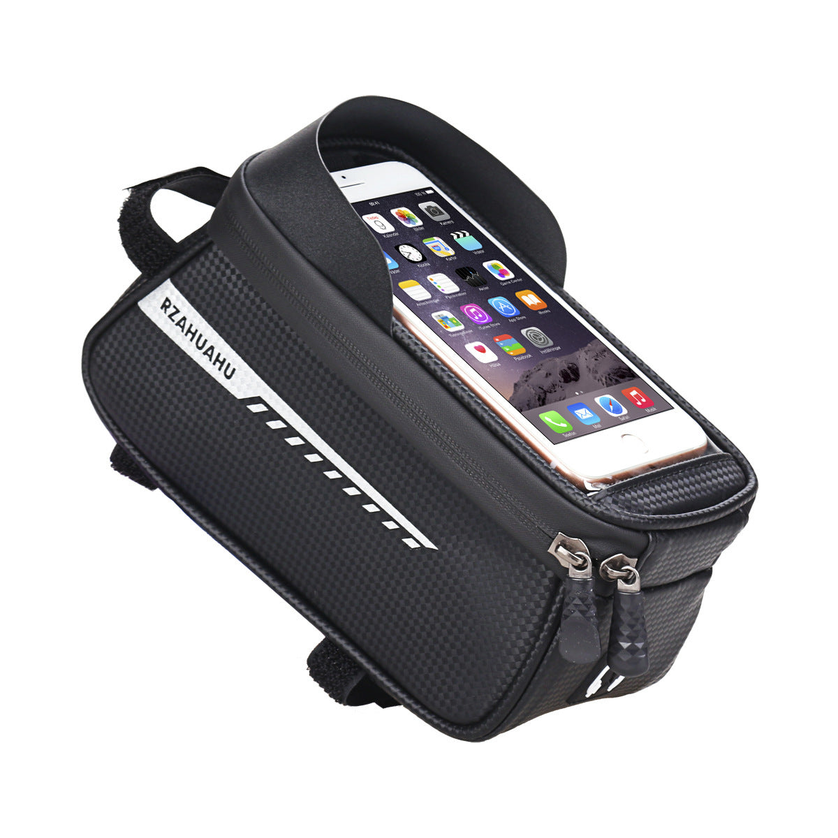 RZAHUAHU Waterproof Bike Phone Bag Bicycle Frame Bag Top Tube Touch Screen Cycling Phone Case for Cellphone Below 6.5 Inches