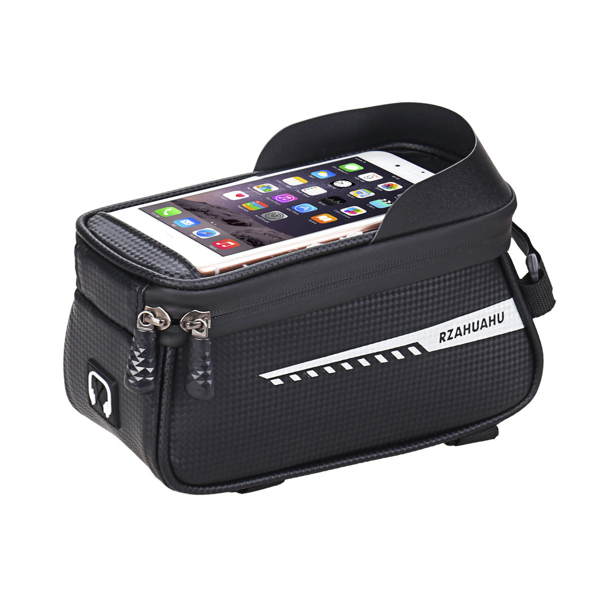 RZAHUAHU Waterproof Bike Phone Bag Bicycle Frame Bag Top Tube Touch Screen Cycling Phone Case for Cellphone Below 6.5 Inches