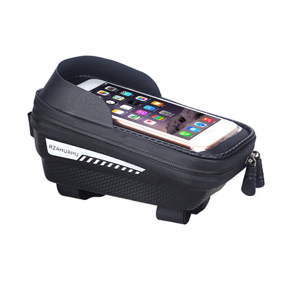 RZAHUAHU Waterproof Hard Shell Bike Phone Bag Bicycle Frame Top Tube Touch Screen Cycling Phone Case for Cellphone Below 6.5 Inches