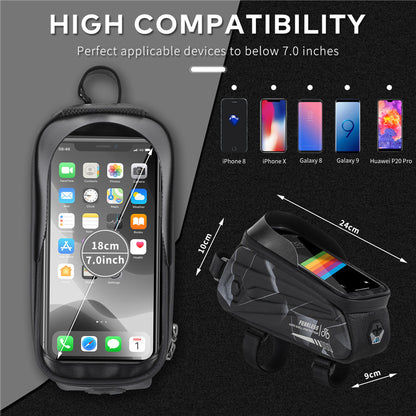 WEST BIKING YP0707252 Waterproof Bicycle Bag 7.0inch Touch Screen Phone Bag MTB Road Bike Front Frame Bag