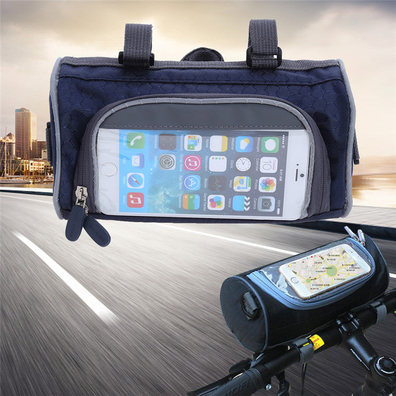 Electric Scooter Bike Handlebar Touch Screen Mobile Phone Pocket Waterproof Front Storage Bag