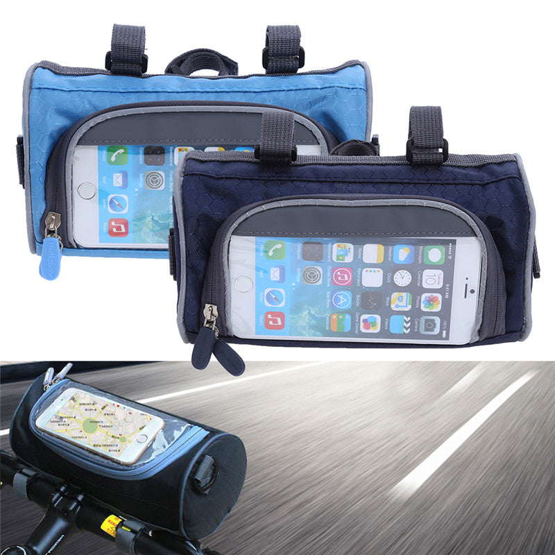 Electric Scooter Bike Handlebar Touch Screen Mobile Phone Pocket Waterproof Front Storage Bag