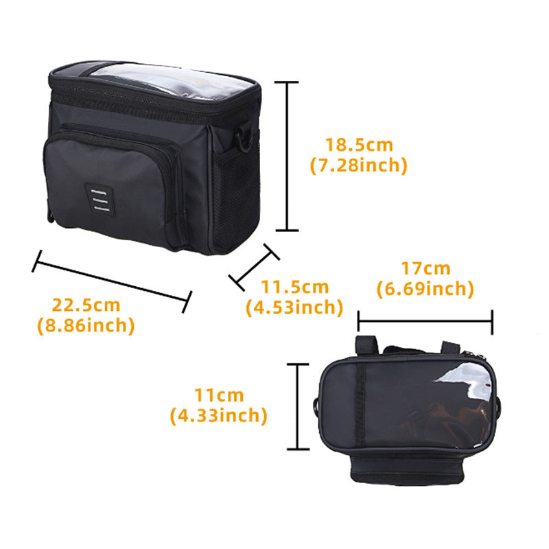 5L PVC Bike Waterproof Storage Bag Touch Screen Phone Pocket Insulation Bicycle Handlebar Front Bag